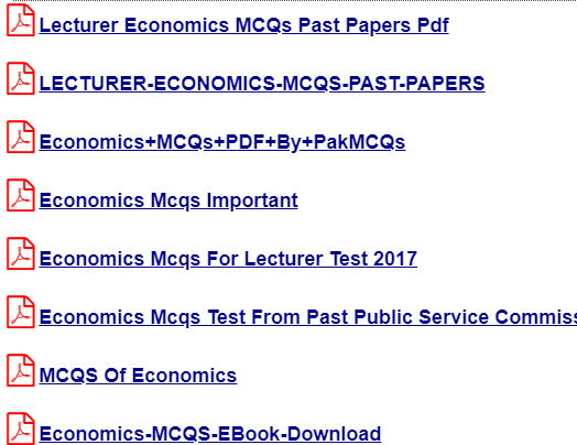PPSC Lecturer(Economics) Solved Past Papers, Books & Test Preparation Data pdf