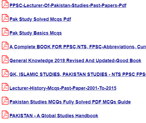 PPSC Lecturer(Pak-Study) Solved Past Papers, Books & Test Preparation Data pdf