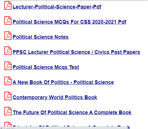PPSC Past Papers And Tests Preparation Data For Lecturer Of (Political Science)