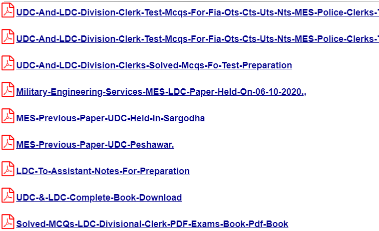 UDC And LDC Division Clerks Solved Test Past Papers, Guide Books