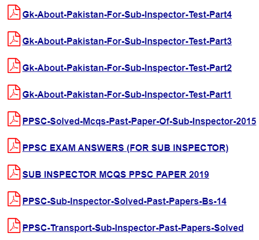Ppsc-Sub-Inspector-Past-Papers-Solved-Pdf-Download