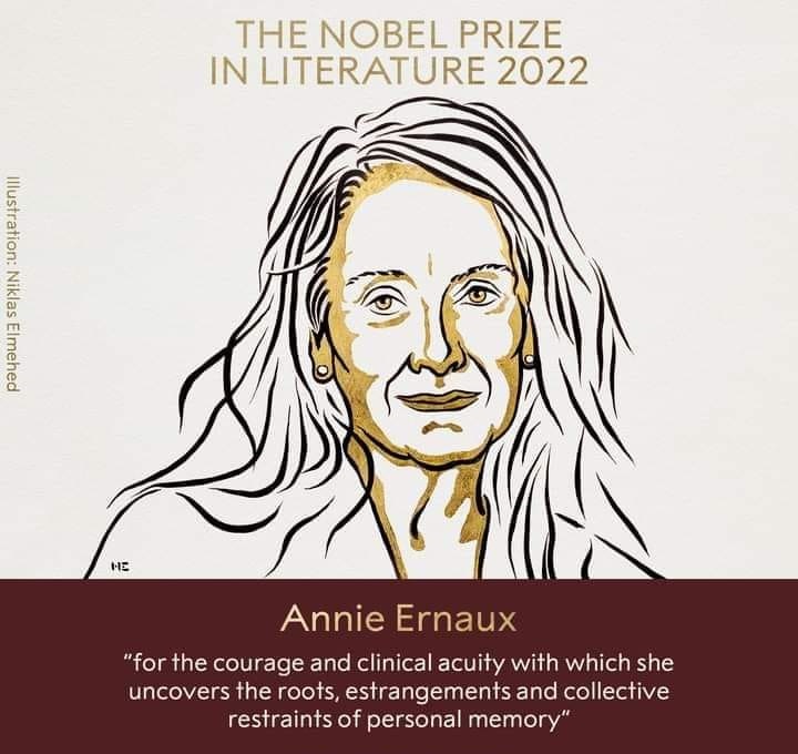 Nobel prize 2022 in literature given to French author Annie Ernaux