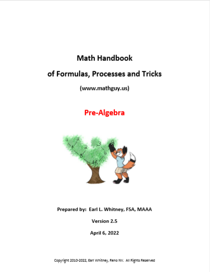 Algebra and Pre-Calculus Math Handbook of Formulas Processes and Tricks pdf